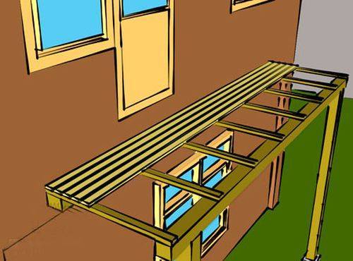 Консольный деревянный балкон