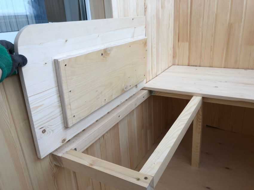 Монтаж скамьи с ящиком для хранения на балконе - дизайн и ремонт от filippovdoor.ru