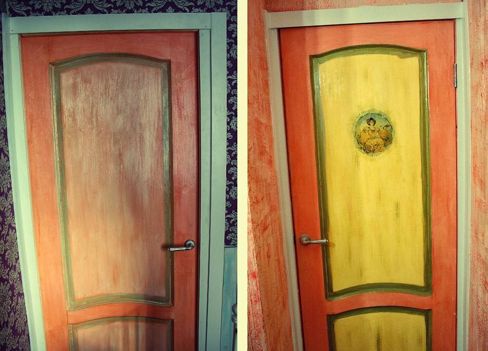 Этапы покраски дверей из массива