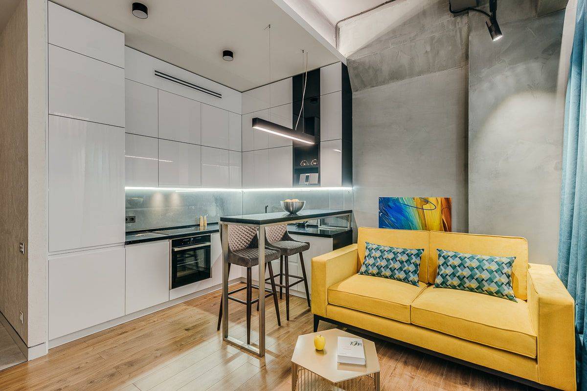 Кухня-гостиная 12 кв. м.: 50 фото идей дизайна интерьеров, с диваном