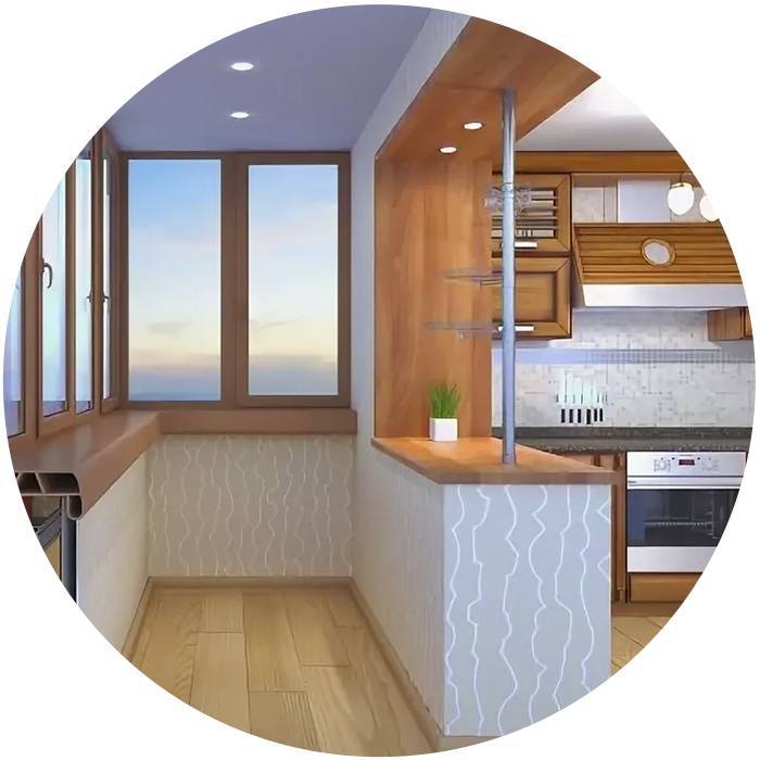Кухня с балконом - обзоры разновидностей стилей и интерьерных решений. преимущества и недостатки перепланировки. освещение и теплоизоляция кухни с балконом (фото + видео)