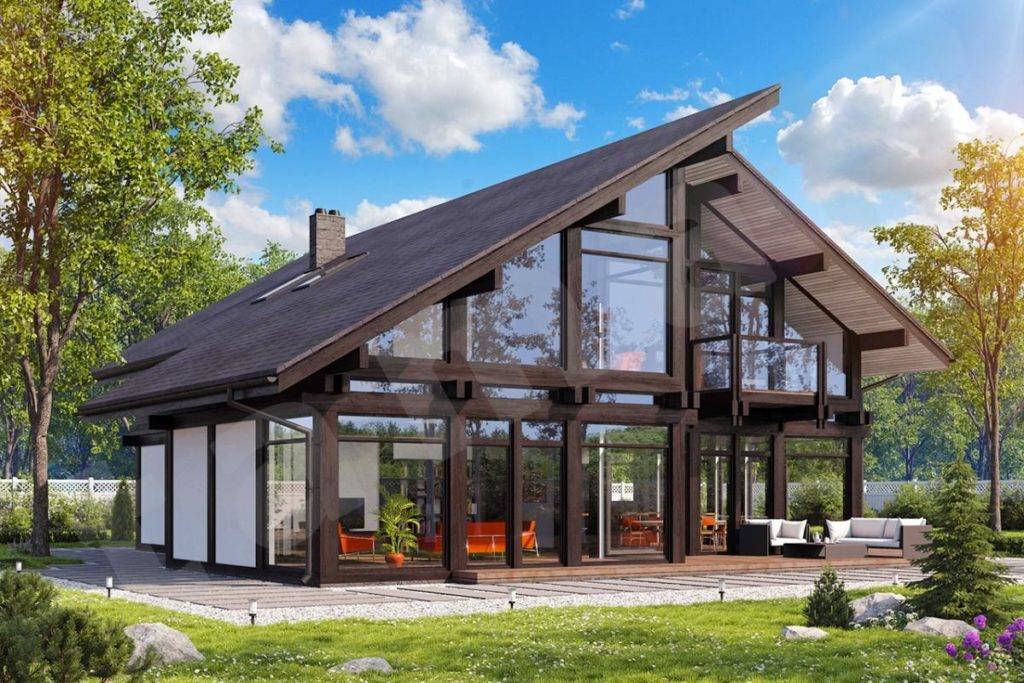 Дом с панорамными окнами — особенности технологии и конструкций остекления (105 фото)