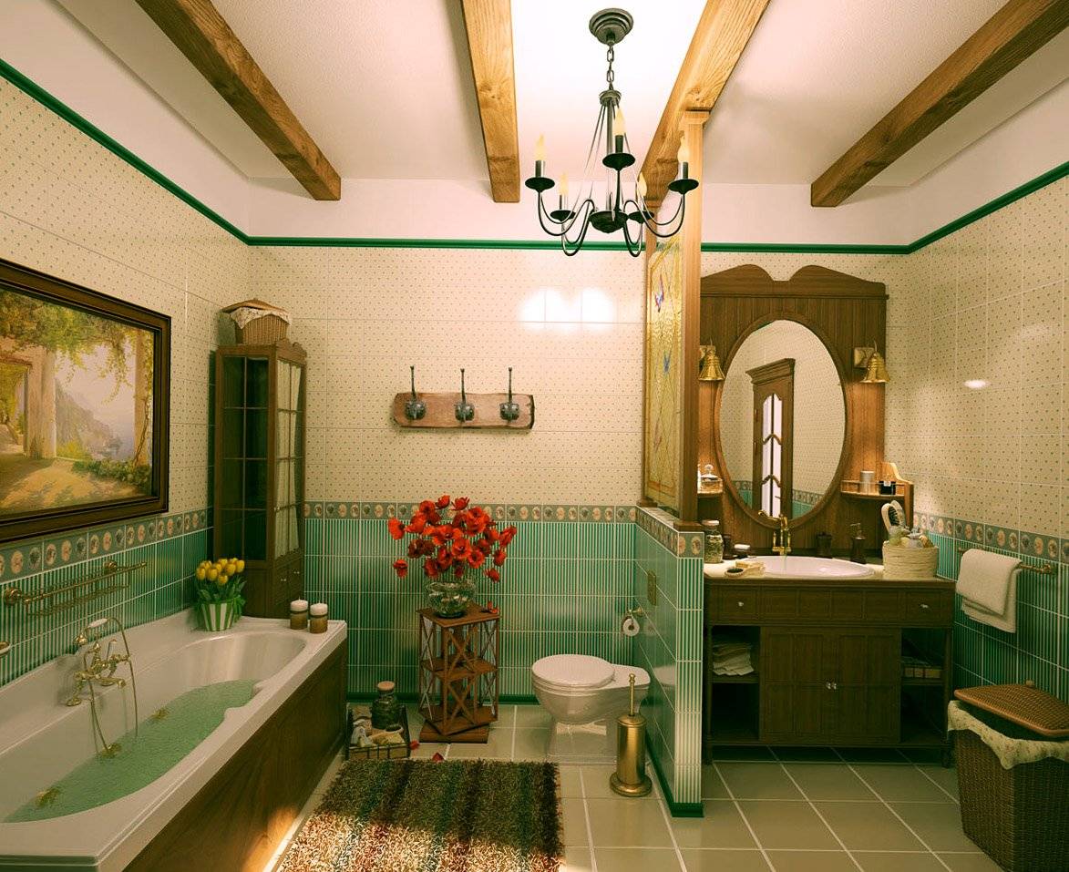 Ванная комната в стиле кантри своими руками: особенности (фото и видео)