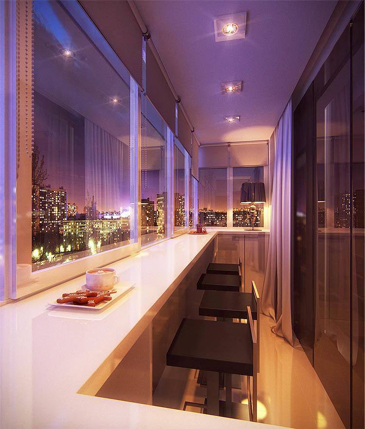Кухня с балконом — правила идеального зонирования на 95 фото!