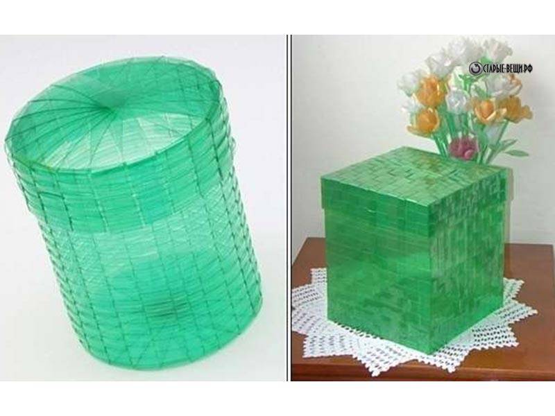 Как из пластиковых бутылок плести корзины